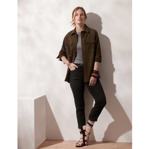 NWT Banana RepublicF Low Rise Black Wash Girlfriend Jean 28 6 Black F327 - Picture 4 of 9